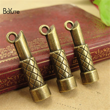 BoYuTe-Colgante de pintalabios Vintage de bronce antiguo, amuletos hechos a mano, materiales de joyería, 9x34MM, 50 unids/lote, nuevo 2024 - compra barato