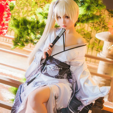 Kasugano Sora Cosplay Japanese White Kimon Cos In solitude, where we are least alone. Cosplay Costume Kimono+Belt+Headdress 2024 - buy cheap