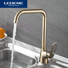 LEDEME Kitchen Faucets Brass Single Handle Single Hole Finish 360 Swivel Mixers Taps Kitchen Tap Sink Mixer L4048C 2024 - buy cheap