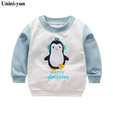 Свитшоты для маленьких мальчиков детские футболки с длинными рукавами с пингвинами хлопковый пуловер для девочек, толстовки Топы 2017 года, Детские футболки, одежда для малышей, 6 лет 2024 - купить недорого