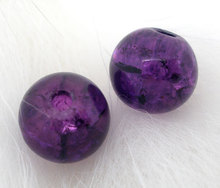 DoreenBeads Glass Loose Beads Round Purple Crackle About 6.0mm( 2/8") Dia, Hole: Approx 1.0mm, 65 PCs 2015 new 2024 - buy cheap