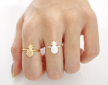 Fashion pineapple ring hand welding copper ring fruit rings for women Wholesale 2024 - buy cheap