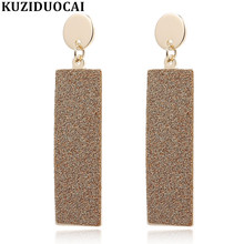 Kuziduocai New Fashion Jewelry Punk Metal Matte Geometric Statement Drop Earrings For Women oorbellen E-1859 2024 - buy cheap