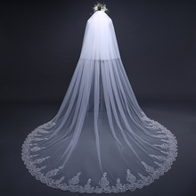 Ever Pretty 3 Meter veil wedding Long Lace Edge Bridal Veil Wedding Accessories 2022 Sluier Vestido de noiva voile de mariee 2024 - buy cheap