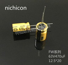 NICHICON-condensador de audio serie FW 63v470uf, 12,5x20, color negro y dorado, 10 Uds./20 piezas Uds., envío gratis 2024 - compra barato