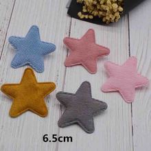 Sew on 6.5cm  20pcs/lot  Big star in denim   Padded Patches Appliques For Clothes Sewing Supplies Decoration 2024 - buy cheap