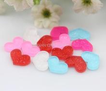 400pcs lovely flat acrylic Mini Heart cabochons charms acrylic confetti Cute shiny glitter heart Flatback Gem 12mm 2024 - buy cheap