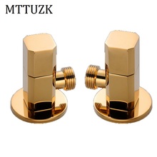 MTTUZK Solid Brass Angle Valve Golden Water Stop Valve G1/2" Rose Gold  Filling Valves Black Hot and Cold Water Inlet Valve 2024 - buy cheap