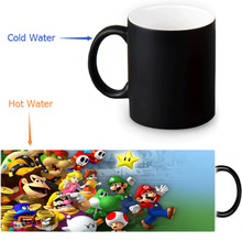 Caneca mágica personalizada do super mario, caneca de cerâmica que muda de cor sensível ao calor e quente e a frio com 12 oz 2024 - compre barato