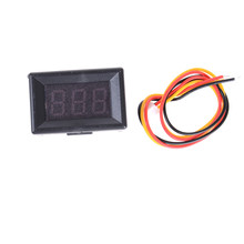 Medidor de voltagem com 3 fios e tela de led, detecção de voltímetro dc 0-100v para carros 2024 - compre barato