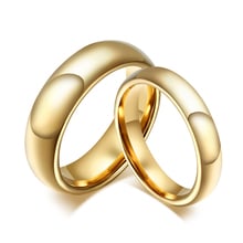 Anel de casamento de carboneto de tungstênio, 4mm/6mm para mulheres/homens, cor dourada clássica 2024 - compre barato