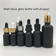 Botella de vidrio negro con gotero, frasco de vidrio negro mate de 10ml,15ml,20ml,30ML, 100 unids/lote, gran oferta 2024 - compra barato