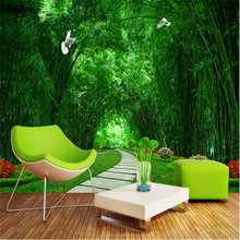 beibehang Large Custom Wallpaper Bamboo Forest Park Green Road 3d Landscape Backdrop Decoration 2024 - buy cheap