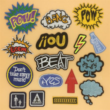 New arrival 10 pcs popular words badge embroidered Iron On Patches badges garment bag hat Appliques accessory free shipping 2024 - buy cheap