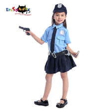 Eraspooky Cute Police Dress Cosplay Cop Uniform Halloween Costume Kids Girl Police Officer Carnival Party Fancy Dress 2024 - buy cheap