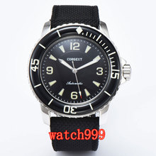 45mm CORGEUT relógios Mecânicos homens relógio mostrador preto relógio de super luminosas mens relógio Automático 2024 - compre barato