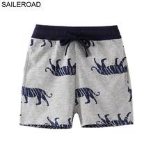 Плавки SAILEROAD с принтом Тигра для мальчиков, летние хлопковые шорты для маленьких мальчиков, детская одежда 2024 - купить недорого