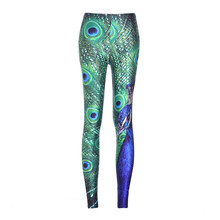 Sexy Lady woman stretch Fashion leggings Jeggings wholesale peacock Print Slim Pants Fitness legging Drop Shipping 2024 - buy cheap