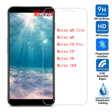 Película protetora de vidro temperado ultrafina para meizu c9 pro/m8 lite 9h, película de proteção de tela para celular, vidro transparente para meizu v8 16x 2024 - compre barato