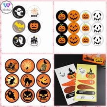 New Halloween Party Decor Cute Pumpkin Ghost Stickers Decorative Adhesive Stickers Candy Bag Bottle Sticker Stationery for Kid 2024 - buy cheap