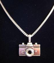 Colar com pingente em formato de câmera, gargantilha vintage de prata com caixa de colar, joias de moda para presente e acessórios diy b109 2024 - compre barato
