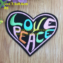 New arrival 10 pcs LOVE PEACE embroidered Iron On cartoon Patches garment Appliques RS accessory free shipping 151009 2024 - buy cheap