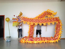 4 м длина размер 5 шелковая ткань для печати 4 студентов китайский танец дракона оригинальный Дракон Китайский народный праздник костюм 2024 - купить недорого