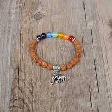 Pulseira artesanal de elefante rudraksha, bracelete de chakra mala com chakra de cura para yoga 2024 - compre barato