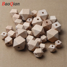10-20mm Beech Wood Geometric Unfinished Natural Polygon Hexagon Wooden Beads For DIY Baby Teether Nacklace Jewelry Making 2024 - buy cheap