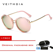 Женские солнцезащитные очки VEITHDIA, поляризационные зеркальные линзы с оправой из ацетата, UV400 2024 - купить недорого