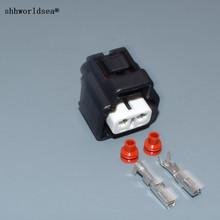 Shhworldsea conector de fio automotivo, conector de plástico com sensor plactic, à prova d'água, feminino, 2 pinos 2.3mm 2024 - compre barato