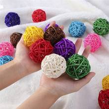 10pcs Wicker Rattan Ball Wedding Christmas Party Hanging Decoration Nursery Mobiles 3cm (Assorted Color) 2024 - buy cheap
