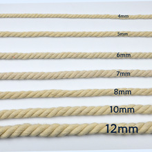 Cuerda 100% de algodón Beige, 10 metros, 3 partes, cordones gruesos trenzados para manualidades textiles para el hogar, accesorios de artesanía artesanal 2024 - compra barato