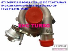 NEW GT1749V/721164 17201-27030 Turbo Turbocharger para TOYOTA RAV4 Auris Avensis Picnic Previa, 1CD-FTV/021Y 2.0L 115HP 2001- 2024 - compre barato