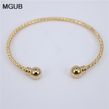 Top quality Classic Gold Color Cuff Bracelet Bangle Stainless Steel Bracelet  For Men/Women Jewelry Gift LH712 2024 - купить недорого