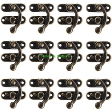 12PCS Antique Decorative Jewelry Gift Wine Wooden Box Hasp Latch Hook + 4 Screws Support 2024 - buy cheap