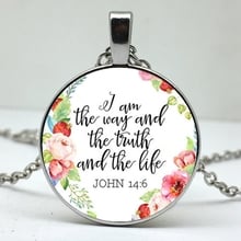 Jesus jóias Eu sou o caminho da verdade e da vida de John 14:6 Christian Bíblia texto padrão pingente de colar 2024 - compre barato