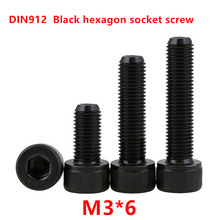 Tornillos de cabeza hexagonal DIN912 M3 x 6, rosca de aleación de acero de grado 500, color negro, 3mm, 12,9 unidades 2024 - compra barato