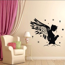 Decalque da parede adesivo de vinil fada anjo berçário do bebê crianças menino menina crianças decoração do quarto arte da parede removível cartaz WW-370 2024 - compre barato