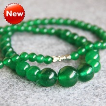New 6-14mm Natural Green Chalcedony Necklace Women Girls Gifts Beads Round Natural Stone Beads DIY Fashion Jewelry Making Design 2024 - buy cheap