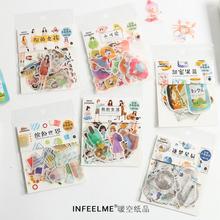 40 Pcs/ Bag Cute Cartoon Character Mini Paper Sticker Decoration Diy Diary Scrapbooking Seal Sticker Kawaii Stationery 2024 - buy cheap