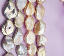 Joyería de alto brillo, perla muy grande, medio cuentas hilos, joyería de perlas de agua dulce genuina de Color rosa. 15-30mm 20cm. 2024 - compra barato