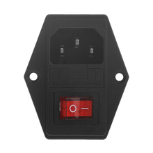 Tomada 10a 250v 3 pinos iec320 c14 ac macho entrada embutida com interruptor e fusível