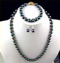 8mm Black Akoya shell Pearl Necklace Bracelet Earring 2024 - buy cheap