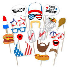 20pcs July 4th Party Decorations DIY American Photobooth Props USA Independence Day Carnival Party Supplies 2024 - buy cheap