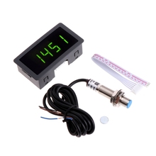 Aimomômetro-tacômetro digital com led, velocidade e sensor de proximidade, npn 12v, 9999rpm, medidor 2024 - compre barato
