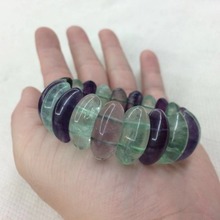 Pulsera de cuentas de piedra de fluorita natural para mujer, brazalete de piedras preciosas, para regalo, venta al por mayor 2024 - compra barato