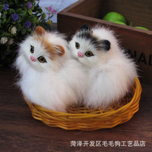 a pair of new cute simulation cat toy polyethylene & furs handicraft doll gift 10x5x8cm 2338 2024 - buy cheap