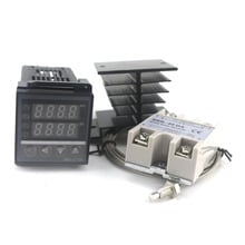Kit de controlador de temperatura Dual PID, salida SSR, REX-C100, termostato Digital 220V CA con SSR-40DA, disipador de calor, sonda K de calidad 2024 - compra barato