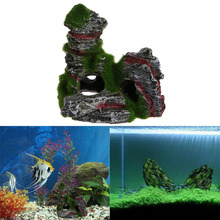 Aquarium Fish Tank Ornament Rockery Hiding Cave Moss Landscape Underwater Decor 2024 - buy cheap